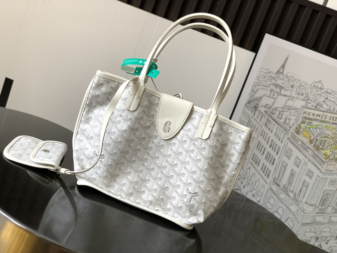 Anjou Mini Reversible Tote Bag In White